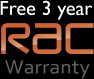 Free 3 year RAC Warranty